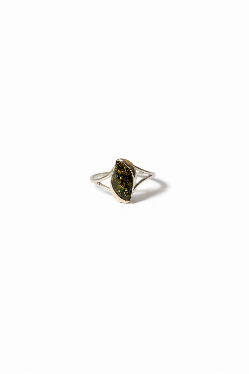 Green Amber Stone Ring