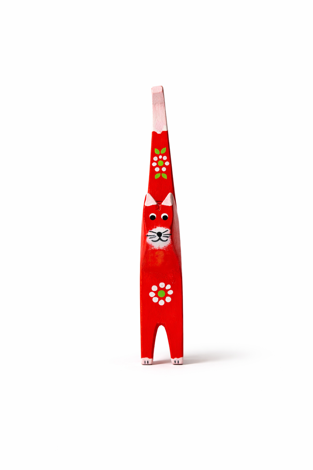 Hand-painted wooden cat